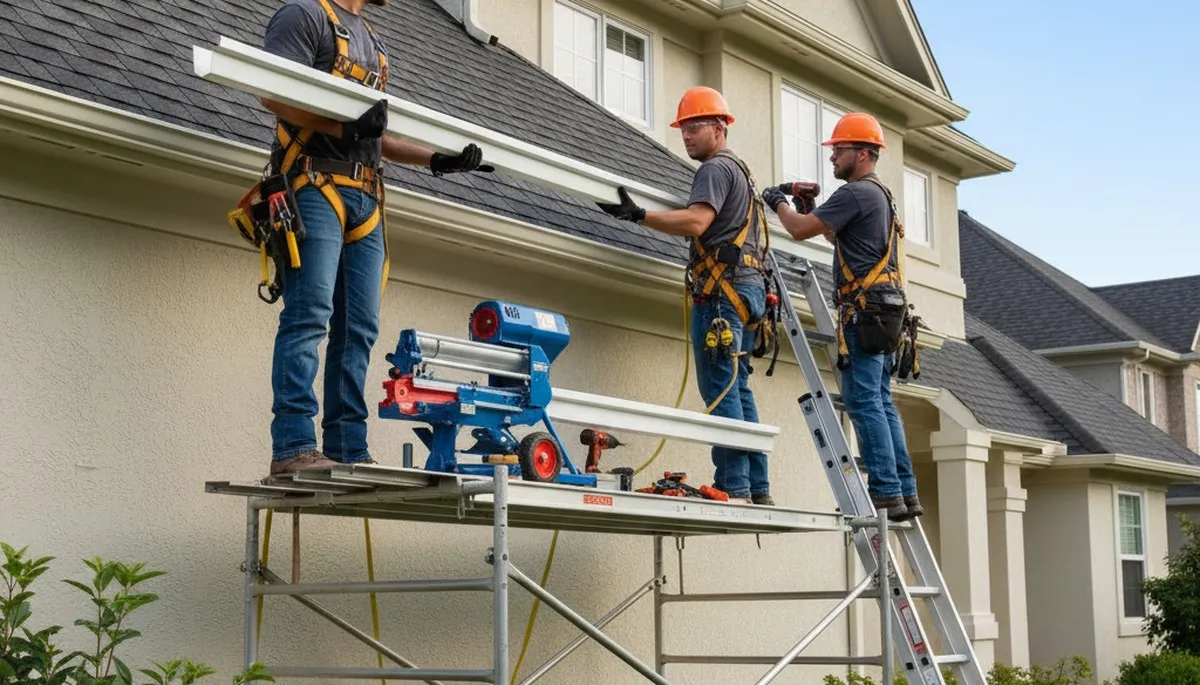 Seamless gutter installation in Spokane, WA for home water protection and winter durability