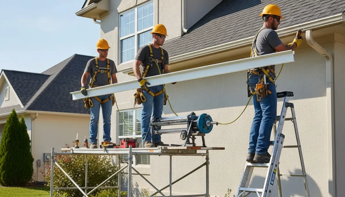 Seamless gutter installation in Spokane, WA for home protection from rain and snowmelt