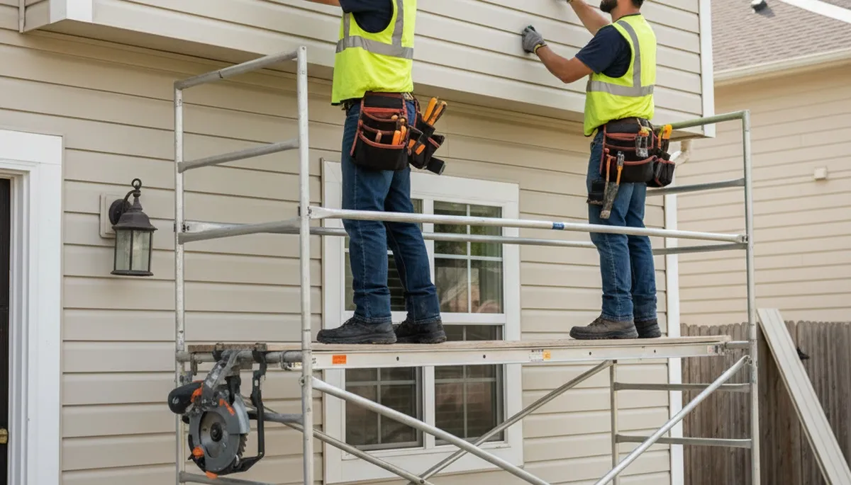 Vinyl siding repair on Spokane, WA home exterior by FX Remodeling & Exteriors